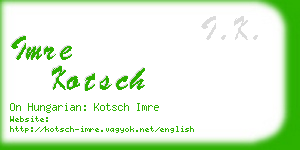 imre kotsch business card